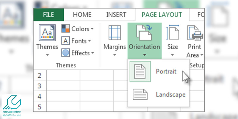 پرینت گرفتن در فایل اکسل به کمک گزینه Page Layout